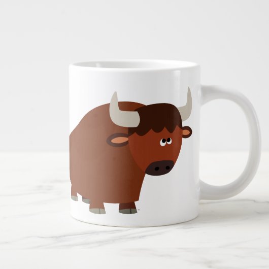 かわいいシャイ漫画ブルジャンボマグカップ ジャンボコーヒーマグカップ (右)