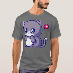 かわいいシャイ猫漫画 Tシャツ