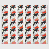 かわいいシャチのクリスマスの包装紙 ラッピングペーパー (フラット)