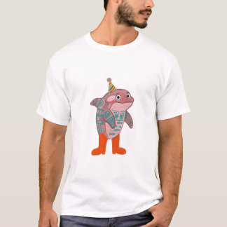 かわいいシャチの派手なパーティーハットTシャツ Tシャツ
