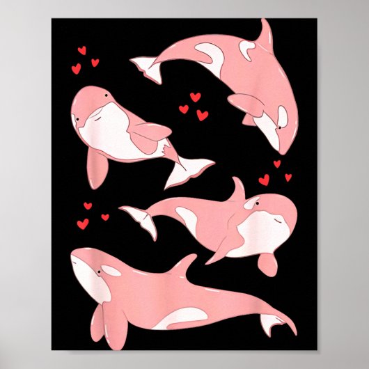 かわいいシャチの海の生物学者 海の動物 バレン ポスター (正面)