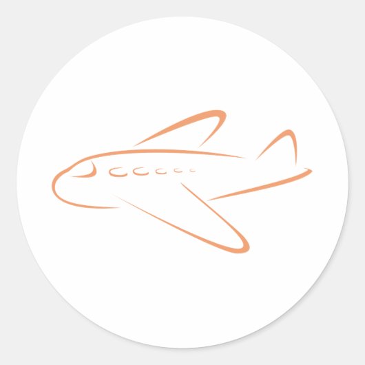 かわいいシャツ |飛行機のアイコンのギフトシャツ ラウンドシール (正面)