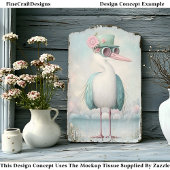 かわいいシャビーシックなコテージコアバードBS9 Decopage 薄葉紙