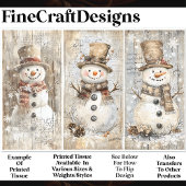 かわいいシャビーシックな雪だるまベージュAL8デクページ 薄葉紙