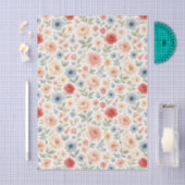 かわいいシャビーフランスのシックフローラアートパターン 薄葉紙 (クラフト)