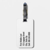 かわいいシャムの子猫がラブラドールの頭に横たわる ラゲッジタグ (裏面縦)