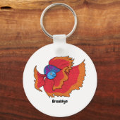 かわいいシャムの戦う魚betta漫画 キーホルダー (正面)