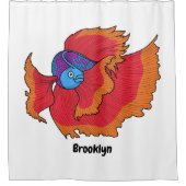 かわいいシャムの戦う魚betta漫画 シャワーカーテン (正面)