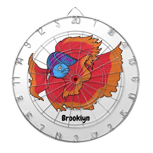 かわいいシャムの戦う魚betta漫画 ダーツボード (正面)