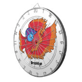 かわいいシャムの戦う魚betta漫画 ダーツボード (正面右)