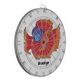 かわいいシャムの戦う魚betta漫画 ダーツボード (正面左)