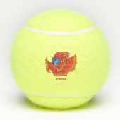 かわいいシャムの戦う魚betta漫画 テニスボール (裏面)