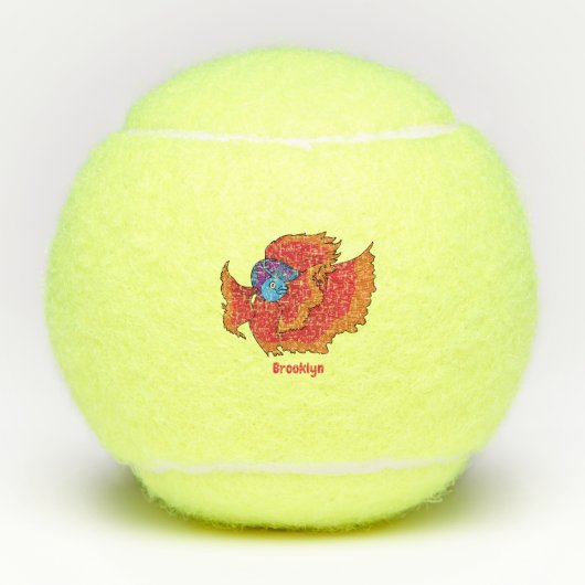 かわいいシャムの戦う魚betta漫画 テニスボール (正面)