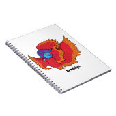 かわいいシャムの戦う魚betta漫画 ノートブック (右側)