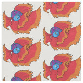 かわいいシャムの戦う魚betta漫画 ファブリック (クローズアップ)