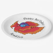 かわいいシャムの戦う魚betta漫画 ペーパープレート (アングル)