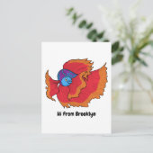 かわいいシャムの戦う魚betta漫画 ポストカード (スタンド正面)