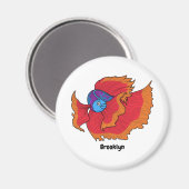 かわいいシャムの戦う魚betta漫画 マグネット (正面/裏面)