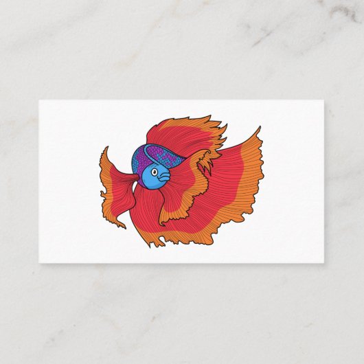 かわいいシャムの戦う魚betta漫画 名刺 (裏面)