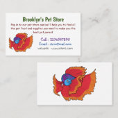 かわいいシャムの戦う魚betta漫画 名刺 (正面/裏面)