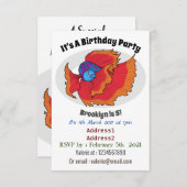 かわいいシャムの戦う魚betta漫画 招待状 (正面/裏面)