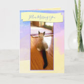 かわいいシャムネコの写真プレースホルダー - 寂しく思っている カード (正面)