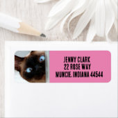 かわいいシャム猫のぞき差出人住所ラベル ラベル (インサイチュ)