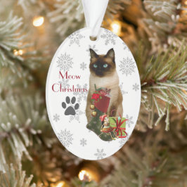 かわいいシャム猫のクリスマスオーナメント オーナメント