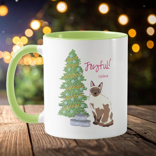 かわいいシャム猫のクリスマストゥーナ マグカップ