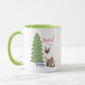かわいいシャム猫のクリスマストゥーナ マグカップ (左)