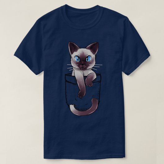 かわいいシャム猫の子猫 Tシャツ (デザイン正面)