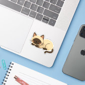 かわいいシャム猫の寝顔 – かわいいスタイル シール (ノートパソコンとiPhone)