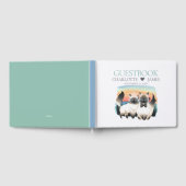 かわいいシャム猫の新郎新婦結婚夫婦 ゲストブック (全面)