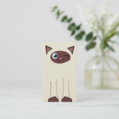 かわいいシャム猫ペット着席のサービス業カード 名刺 (スタンド正面)