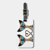 かわいいシャム猫尾ハート ラゲッジタグ (正面縦)