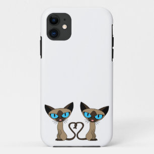 かわいいシャム猫尾ハート iPhone 11 ケース