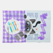 かわいいシャム猫 キッチンタオル (横)