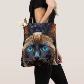 かわいいシャム猫 トートバッグ (クローズアップ)