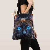かわいいシャム猫 トートバッグ (クローズアップ)