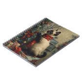 かわいいシャメネコのクリスマスヴィンテージ ノートブック (左側)