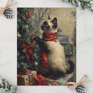 かわいいシャメネコのクリスマスヴィンテージ ポストカード