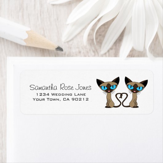 かわいいシャメネコの尻尾ハートカスタム住所 シール (インサイチュ)