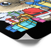 かわいいシャメネコSanta Clausクリスマスクリスマス子猫 ポスター (角)