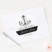 かわいいシャンデリア結婚式の引き出物サンキューユア ラウンドシール (封筒)