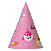 かわいいシャーク🦈おもしろいファブキッズキッズすごい海誕生日 パーティーハット (左)