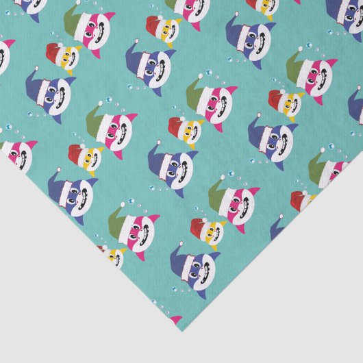 かわいいシャーク🦈おもしろいファブキッズキッズファミリーすごい海 薄葉紙 (詳細)