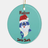 かわいいシャーク🦈すごい海クリスマスサンタ セラミックオーナメント (左)