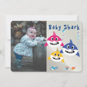 かわいいシャーク🦈すごい誕生日海パーティー 招待状 (正面)