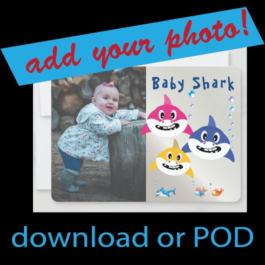 かわいいシャーク🦈すごい誕生日海パーティー 招待状