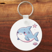 かわいいシャークキーチェーン – おもしろい海アクセサリー キーホルダー (裏面)